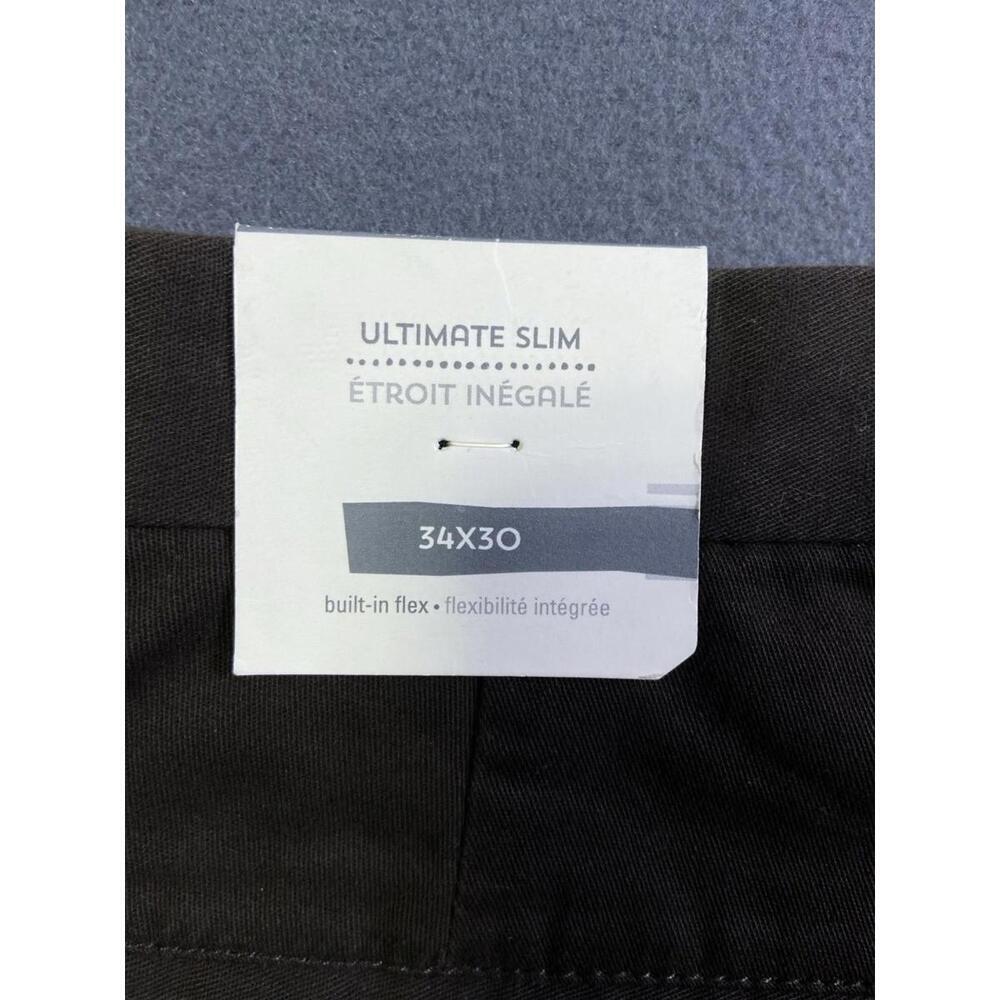 NWT Old Navy Brown Ultimate Slim Pants Built-In Flex Casual Office Chino 34 x 30
